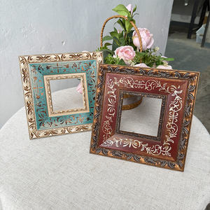 Art mural encadré en bois fait main, personnalisé, écologique, de style <span class=keywords><strong>baroque</strong></span> européen, rouge et vert, avec impression en relief et livraison rapide - Product Image 1