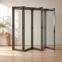 GAAS Nouvelle conception de porte patio pliante, vente en gros, balcon, portes extérieures coulissantes pliantes en aluminium à triple vitrage