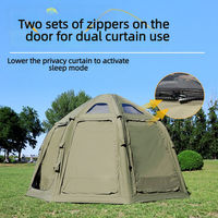 Dôme de glamping gonflable 16 m² Tente de camping mongole avec couverture en coton TC de 4,5 m de diamètre pour le glamping familial en plein air