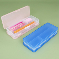 YUZMEI OEM ODM Boîte à crayons à double ouverture, boîte à marqueurs, étui transparent en acrylique pour papeterie, étui en plastique pour pinceaux de peinture