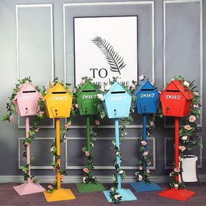 Mailbox Vintage Wrought Iron Standing Trending Decorative Stand-Alone Display Letterbox Suggestion Box Post - Product Image 3