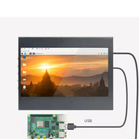 Özel Metal kasa 5 inç TN Panel LCD TFT monitör ile dirençli kapasitif dokunmatik ekran ahududu Pi için 3 4 All-in-One ekran