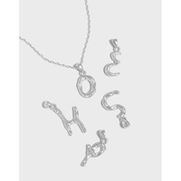 Pendentif Lettre Alphabet Tendance Y2K en Argent Sterling S925, 26 Initiales Anglaises, Breloque Bulle Gonflée DIY pour Collier Personnalisé