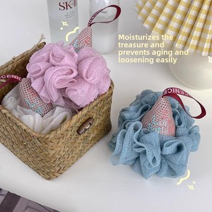 Cute Modern Ice Cream Shower Ball Non-Scattering Flowers Enlarged Size Dual-Purpose <b>Scrubbing</b> Bathing Tool PE for Men Women - Product Image 6