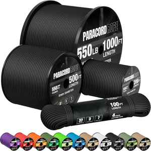 Cordon de parachute 550 lb 100ft 5/32, cordon de survie 4MM 7 brins, équipement de camping, escalade, polyester imperméable - Product Image 1