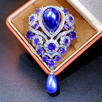 XILIANGFEIZI Broche en améthyste goutte d'eau violette et perle d'eau douce, best-seller transfrontalier, cadeau de luxe élégant pour la fête des Mères et les mariages
