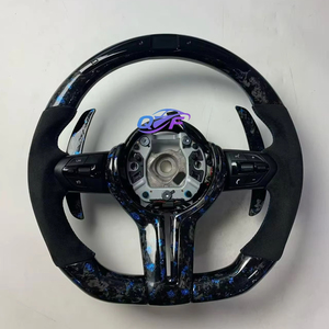 Volante Deportivo de Cuero y Fibra de Carbono <span class=keywords><strong>M</strong></span> Performance Compatible con F30 F32 F10 F20 F07 F01 <span class=keywords><strong>E46</strong></span> E60 E90 M3 M4 M5 M7 Nueva Generación - Product Image 1