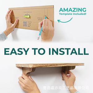<b>Wall</b> <b>Shelves</b> Solid Wood Single Layer Rectangle <b>Wall</b> <b>Mounted</b> For Bedroom Living Room Decorative Storage <b>Shelf</b> Natural Color - Product Image 3
