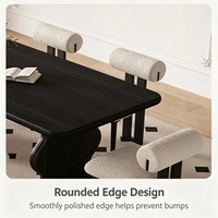 Ensemble de table et chaises à manger en bois moderne, 6 places, design stable et durable pour les petits appartements et l'usage domestique