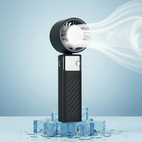 Kipas Mini Genggam Portabel USB Isi Ulang Pendingin Es Cepat Berkecepatan Tinggi dengan Layar LED dan Pengaturan