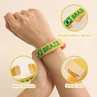 Bracelet tissé brodé personnalisé Coupe du Monde 2026 en gros – Bracelet de supporter de football personnalisé – Promotion