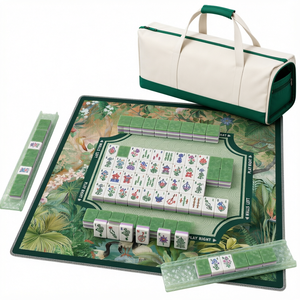 Juego de Mahjong Americano Verde, Fichas Acrílicas Artísticas, Edición en Caja de Regalo, 160 Piezas, Kit de Juego Portátil para Jugar Mahjong - Product Image 1