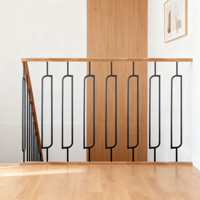 Balustre d'escalier en fer forgé de style designer, version assortie, pour villa, balustre noir