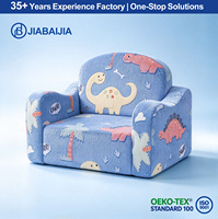 Canapé-lit pour enfant en flanelle bleue à motif de dinosaure, confortable et épais, 2 en 1, en peluche douce, pliable, convertible