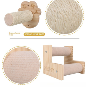 Albero per Gatti da Parete Fai-da-Te in Legno con Letti Sospesi e Posti di Grattamento in Sisal - Product Image 1