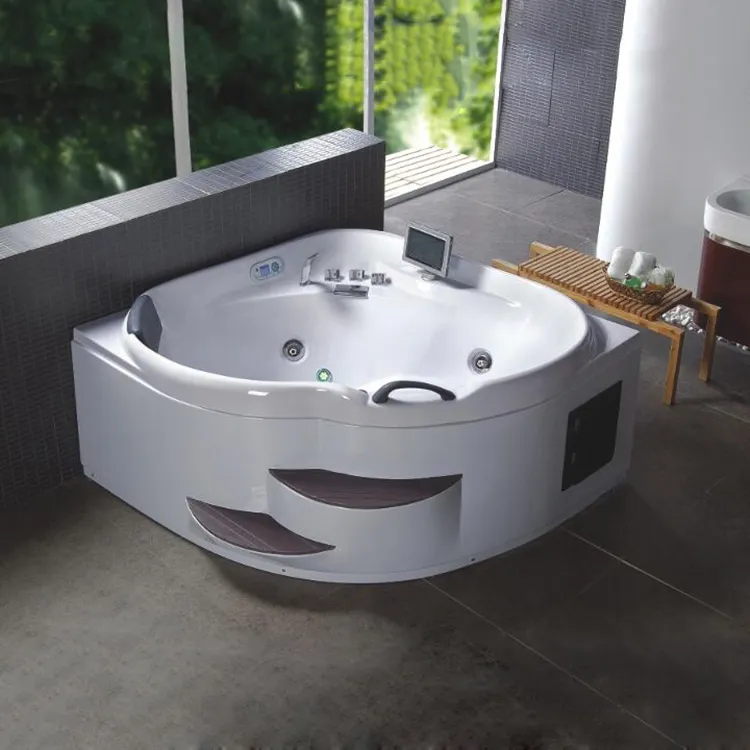Banheira de acrílico com função de massagem Jakuzy de fábrica na China com banheira a jato com passo