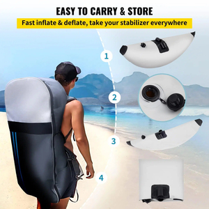 Professional PVC Inflatable Kayak Outrigger Stabilizer <b>Float</b> Kit Sidekick Arms for Canoe <b>Fishing</b> Boat - Product Image 5