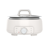Casserole électrique en acier inoxydable 1300W avec réglage par bouton, 3L