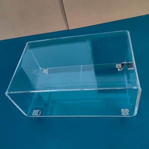 Rõ ràng <span class=keywords><strong>Acrylic</strong></span> Cán TV đứng trên bánh xe di chuyển <span class=keywords><strong>Acrylic</strong></span> giao diện điều khiển Bảng lucite Bàn cà phê với bánh xe và kệ - Product Image 5