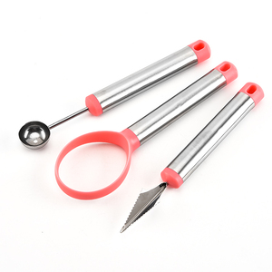 Offre Spéciale : Ensemble 3 Pièces en Acier Inoxydable pour Fruits et Légumes – Couteau à Découper, Coupe-Melon et Découpeur de Billes - Product Image 4