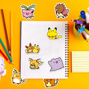 29 Designs, lot de 50/100 autocollants personnalisés imperméables sur le thème de l'anime Pokémon (Pikachu, Eevee), collection d'autocollants pour enfants, décoration - Product Image 5