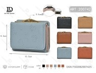 Portafoglio da donna a tre ante con clip, piccolo, in microfibra e similpelle, per uso quotidiano - Product Image 1