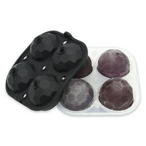 Easy Release BPA Free Food Grade 4 Hohlraum Polygon form Silikon kugel Whisky Eiswürfel form Wieder verwendbare große runde Eisball maschine - Product Image 2