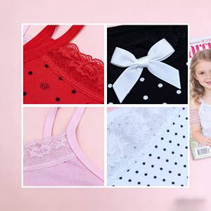 Débardeur en coton pour filles JCF013 à 0,75 $ avec nœud en dentelle, respirant, pour l'été - Product Image 3