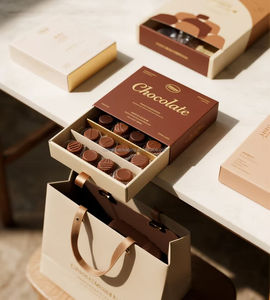 Fabricante Custom Square <span class=keywords><strong>Luxury</strong></span> Kraft Embalagem Waterproof Small <span class=keywords><strong>Chocolate</strong></span> <span class=keywords><strong>Box</strong></span> Private <span class=keywords><strong>Luxury</strong></span> Label Gift Product Luxo - Product Image 1