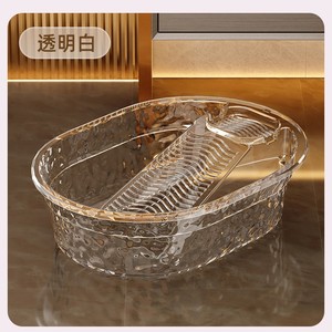 Transparent Plastic Laundry Basin With Washboard Large Size Thickened For Home Baby Student Dormitory Use - Product Image 1