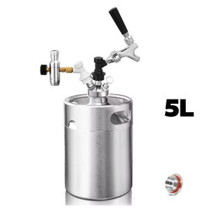 Kit <span class=keywords><strong>de</strong></span> fût à bière miniature <span class=keywords><strong>de</strong></span> 5 L, fût à bière pressurisé portable avec robinet à pression et chargeur <span class=keywords><strong>de</strong></span> CO2 premium - Product Image 6