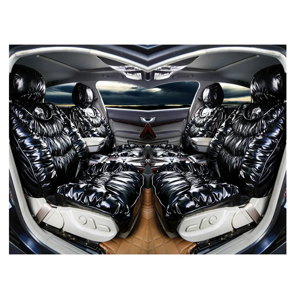 Чехол на автомобильное сиденье Универсальный подходит для большинства транспортных средств Аксессуары для интерьера Полный комплект Полный объемный роскошный модный PU
