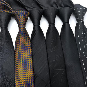 Cravates fines noires de luxe pour femmes, 2,36 pouces, fines, à nouer soi-même, <span class=keywords><strong>cravate</strong></span> formelle, uniformes scolaires, 100% polyester - Product Image 3