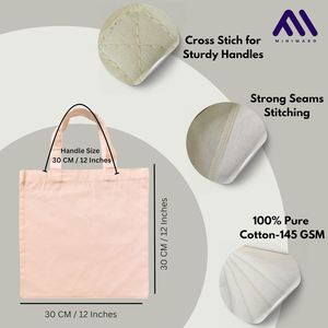 Sacs fourre-tout en toile de coton écologiques Minimarg 30x30cm+30cm avec poignées, tissu de qualité supérieure, lot de 10 – Sacs décoratifs pour le shopping - Product Image 2