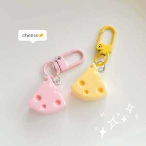 <b>Cute</b> Cheese Keychain Creative Resin Pendant <b>Keyring</b> for Bag Backpack Decorative Accessories - Product Image 4