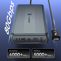 Thunderbolt 5 80Gbps 1/2/4/8 TB M.2 NVMe SSD Eksternal Driver Ultra Cepat Drive SSD Eksternal dengan Kipas Pendingin Casing Aluminium