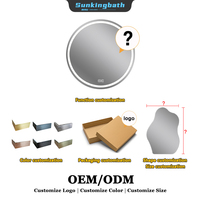 Cermin LED Bulat Pintar Anti Embun 5mm Ramah Lingkungan Perak Cermin Pintar untuk Koridor Kamar Mandi dengan Lampu LED
