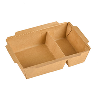 Bol rond à salade en papier kraft, biodégradables, respectueux de l'environnement, boîte à emporter avec couvercle, 15 ml