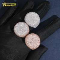 Nouvelle Arrivée Réglage Inversé Moissanite Diamant Hip Hop Anneau Glacé Anneau 925 Argent Moissanite Anneau pour Hommes