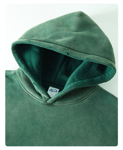 Sweat à capuche oversize en molleton de coton et élasthanne 350g pour homme, imprimé logo personnalisé en relief, style streetwear tie-dye, avec lettres - Product Image 6