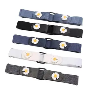 Unisex Self-Slimming Elastic Invisible Lazy Belt Unbuckled Cintura Elástica Seal Jeans Simples All-Match Belt Para Calças Jeans