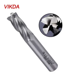 Vikda High Efficiency M42 Steel 3-5 flute Corn Milling Cutter Fine Tooth For Aluminum And Carbon Steel Opening Cnc Bit Set
