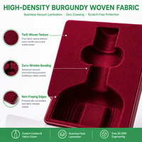 Plateau d'emballage thermoformé anti-rayures en tissu sergé enduit pour coffret cadeau de bouteille de vin de luxe