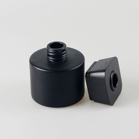Diffuseur d'arômes en verre rond noir mat de 100 ml pour l'aromathérapie avec couvercle