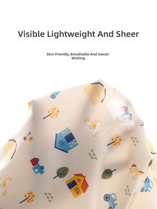 Combinaison bébé à manches courtes et pantalon long, respirante, avec protection du ventre ; Pyjama léger d'été climatisé pour bébés - Product Image 2