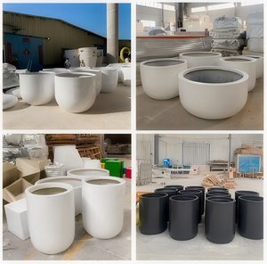 Custom Modern White Planter Flower Pots <b>Large</b> Pot for Shopping Mall Hotel Courtyard Villa School Gallery Resin Decor AT-Z55 Weat - Product Image 6