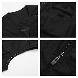 <span class=keywords><strong>Gilet</strong></span> <span class=keywords><strong>de</strong></span> pêche déperlant d'été pour hommes avec impression personnalisée <span class=keywords><strong>Gilet</strong></span> à fermeture éclair Doublure respirante et poches multiples OEM - Product Image 4