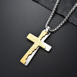 2021 nuova collana croce europea americana cristiana gesus titanio acciaio croce <span class=keywords><strong>letteratura</strong></span> bibbia collana pendente alla moda - Product Image 4