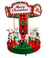 Manège extérieur antique pour enfants, 6 places, chevaux en acier, pour parc d'attractions DUOXING MB-601