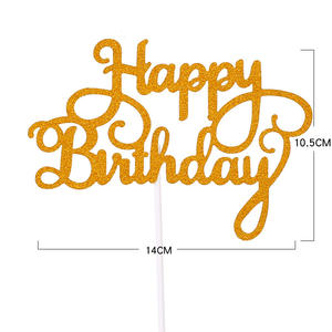 Adorno <span class=keywords><strong>de</strong></span> pastel con purpurina para feliz cumpleaños, felicitación - Product Image 1